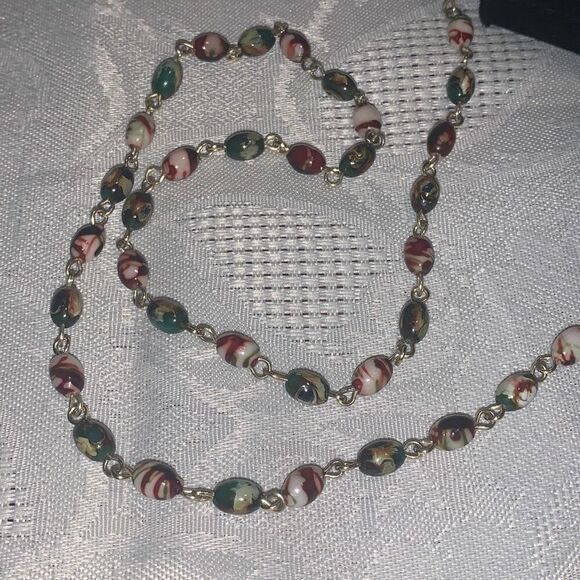Vintage Boho Long Beaded Chain Necklace 21.5” - Picture 3 of 15
